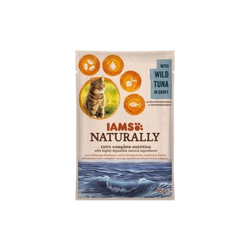 IAMS Naturally Adult Cat with Wild Tuna in Gravy 85 g