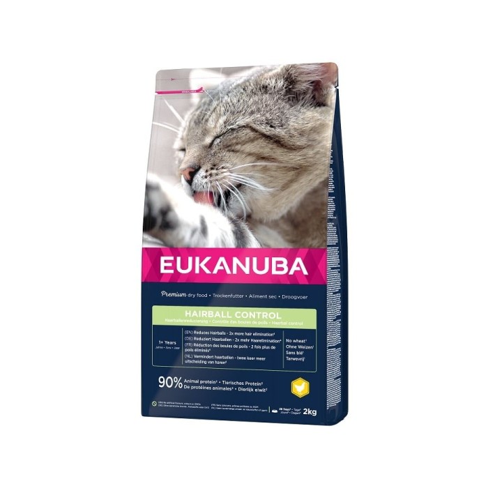 EUKANUBA Cat Hairball Control Adult All Breeds Chicken &amp, Liver 2 kg