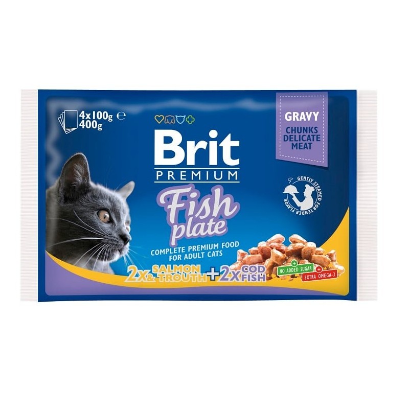 BRIT Cat Adult Fish Plate 4x100g