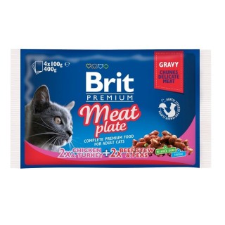 BRIT Premium Pouches Meat Plate 4 x 100 g