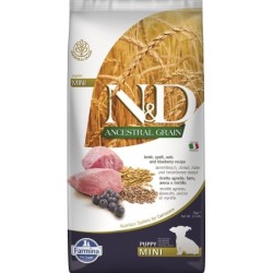 FARMINA N&amp,D Ancestral Grain Dog Lamb &amp, Blueberry Puppy Mini 7 kg für Welpen kleiner Rassen