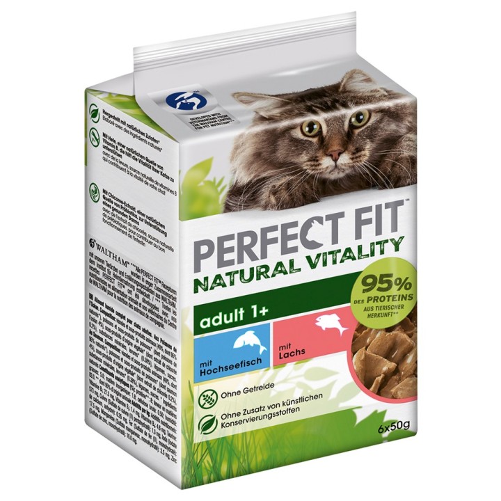 Perfect Fit Natural Vitality Adult 1+ - Hochseefisch & Lachs (6 x 50 g)