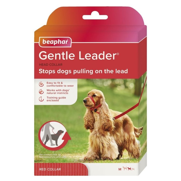 BEAPHAR Gentle Leader M Uzda Kragen Medium Rot