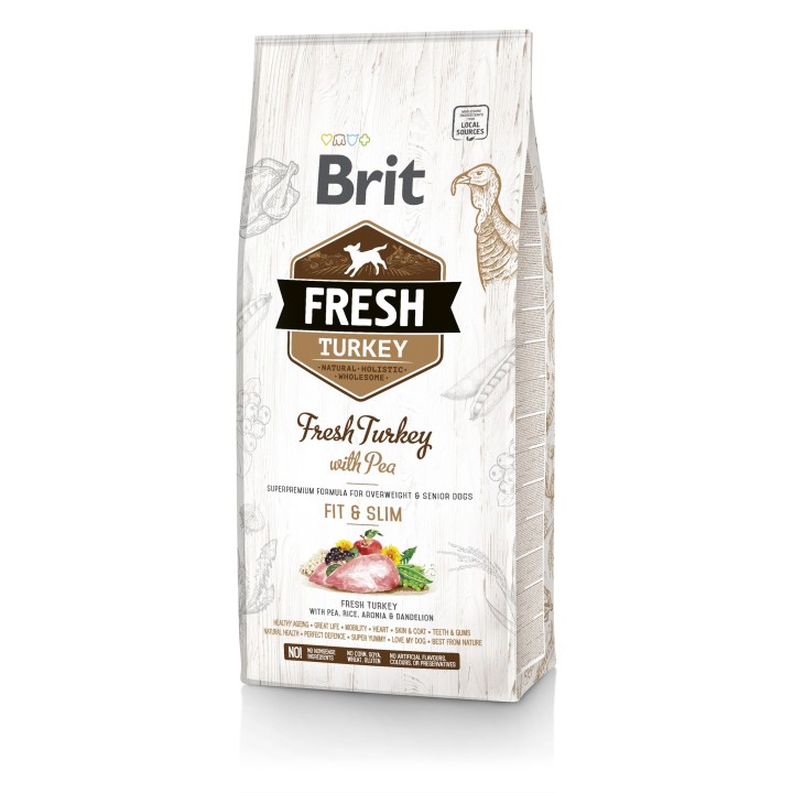 BRIT Fresh turkey with pea light fit &amp, slim 12 kg