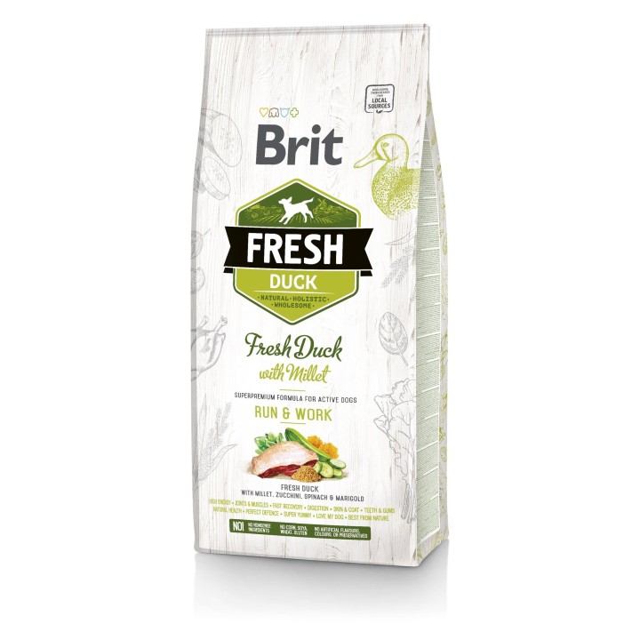 BRIT Fresh duck with millet active run &amp, work 12 kg