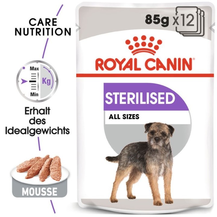 ROYAL CANIN STERILISED Nassfutter für kastrierte Hunde Mousse 12 x 85 g