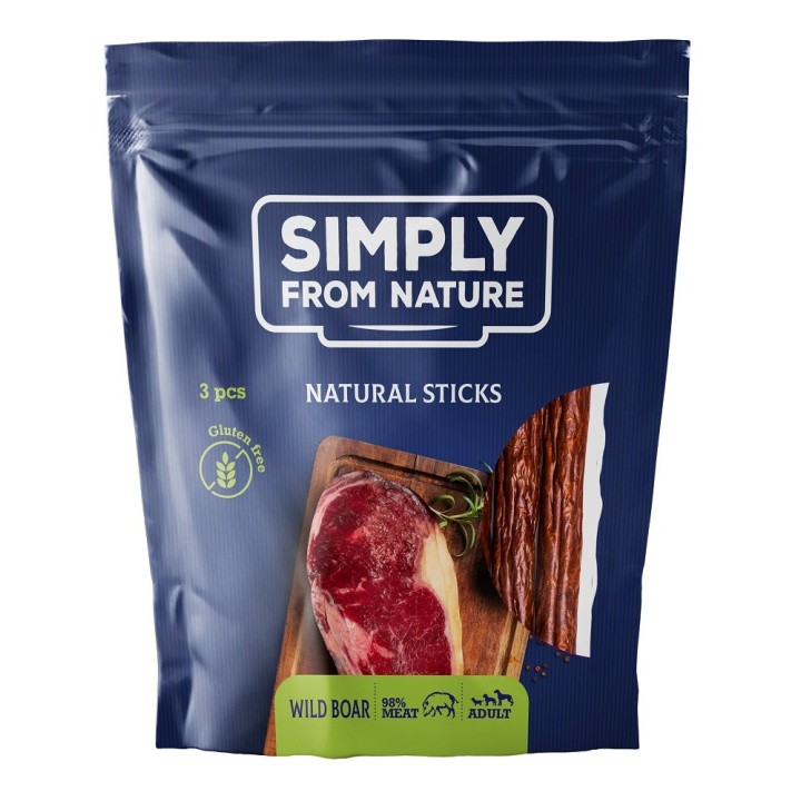 SIMPLY FROM NATURE Nature Sticks with wild boar natürliche Zigarren mit Wildschweinfleisch 3 Stück