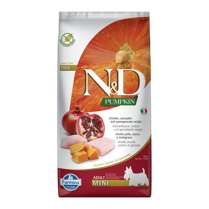 FARMINA N&amp,D Pumpkin Chicken &amp, Pomegranate Adult MINI 7 kg