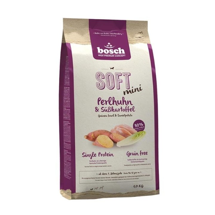 BOSCH SOFT Mini Perlhuhn &amp, Süßkartoffel 1 kg