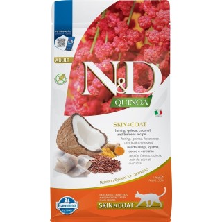 FARMINA N&amp,D Cat Quinoa Adult SKIN &amp, COAT herring, coconut 1,5 kg