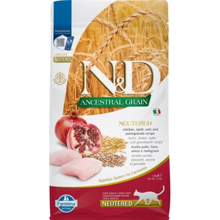 FARMINA N&amp,D Low Ancestral Grain Codfish &amp, Orange Adult Cat 1.5 kg