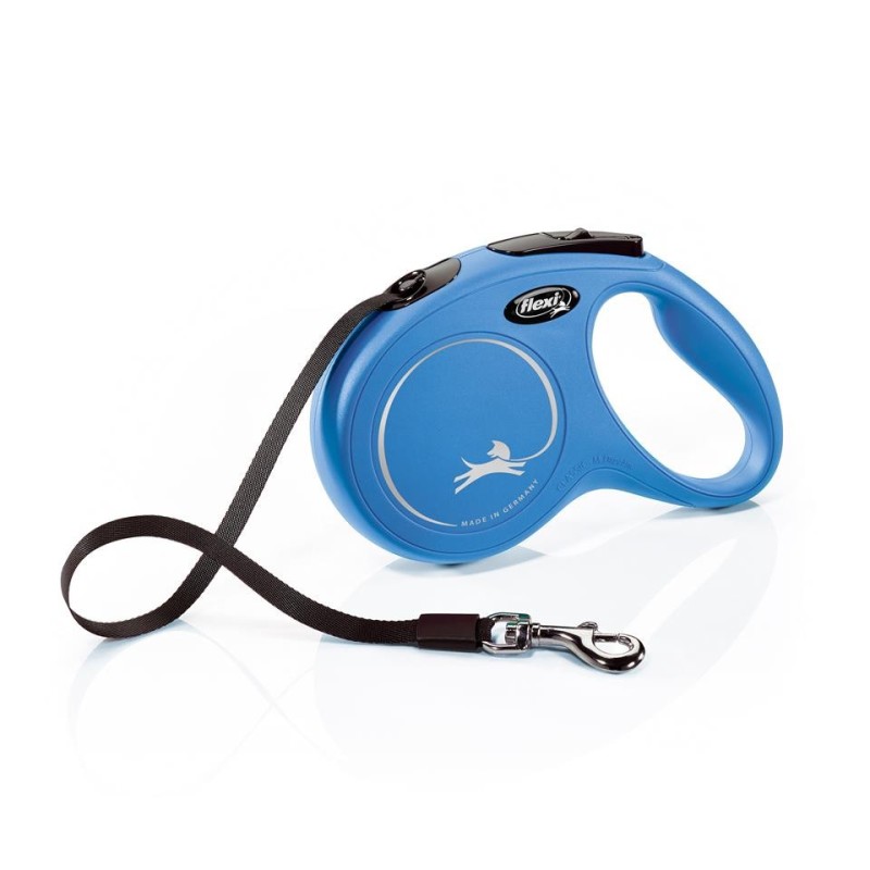 FLEXI New Classic Leine Größe M Gurt / bis zu 25 kg 5 m blau