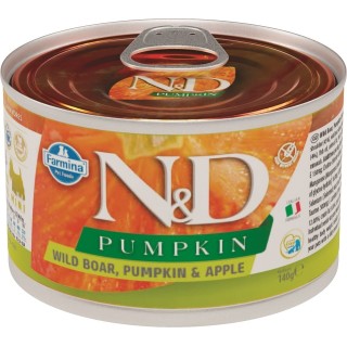 FARMINA N&amp,D Wildschwein, Kürbis &amp, Apfel Adult Nassfutter Mini 140 g
