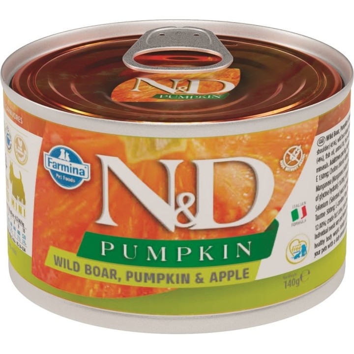 FARMINA N&amp,D Wildschwein, Kürbis &amp, Apfel Adult Nassfutter Mini 140 g