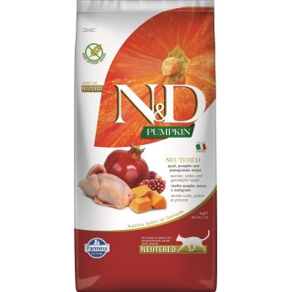 FARMINA N&amp,D WACHTEL, KÜRBIS &amp, GRANATAPFEL FÜR KASTRIERTE KATZEN ADULT 5 kg