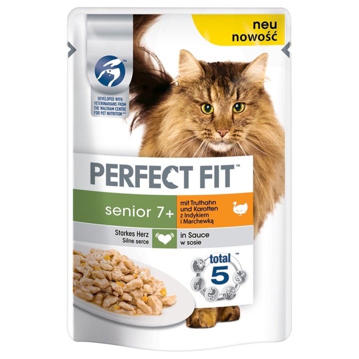 Sparpaket Perfect Fit 96 x 85 g - Senior 7+: Truthahn & Karotten