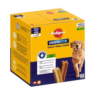 Sparpaket! 168 x Pedigree DentaStix Tägliche Zahnpflege / Fresh - für große Hunde (25 kg)