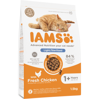IAMS for Vitality Sterilised Futter für ausgewachsene Katzen nach der Kastration mit Huhn 1,5 kg