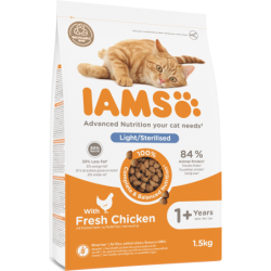 IAMS for Vitality Sterilised Futter für ausgewachsene Katzen nach der Kastration mit Huhn 1,5 kg
