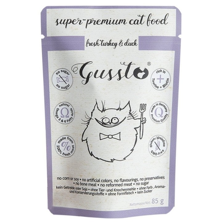 GUSSTO Cat Fresh Turkey &amp, Duck 85 g