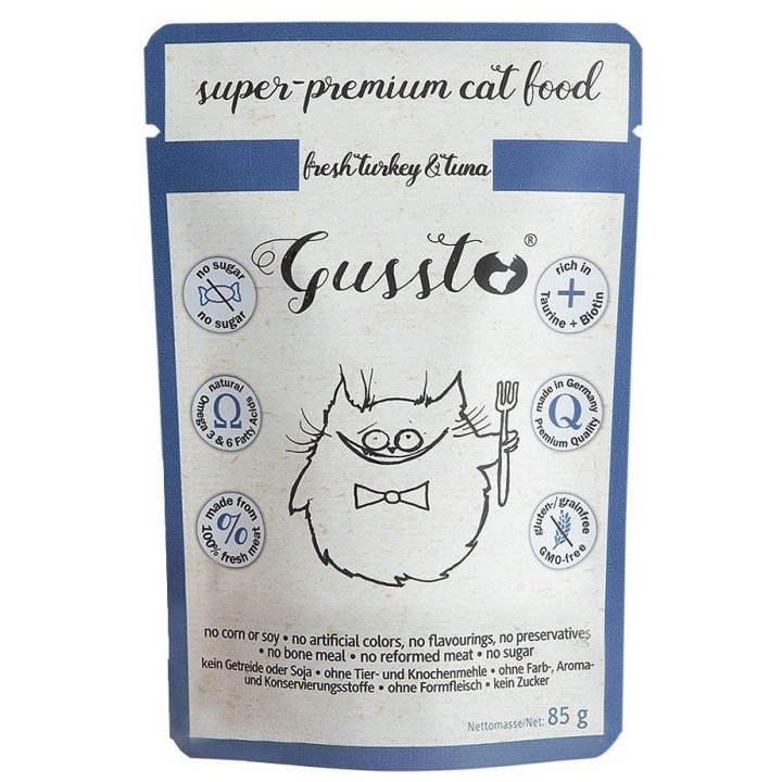 GUSSTO Cat Fresh Turkey&amp,Tuna FRISCHES TRUTHAHN UND THUNFISCH 85 g