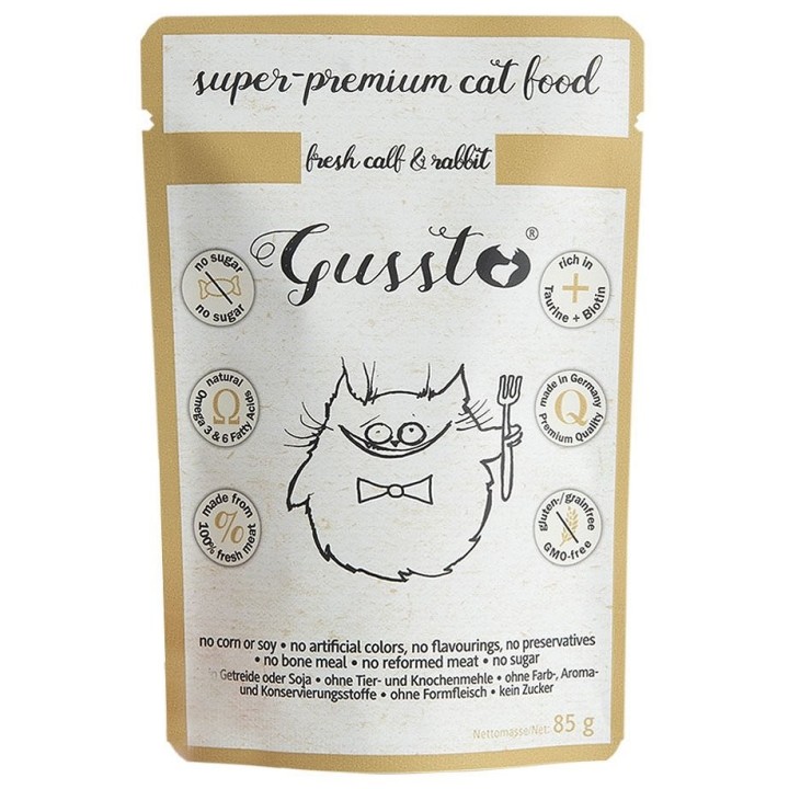 GUSSTO Cat Fresh Calf &amp, Rabbit 85 g