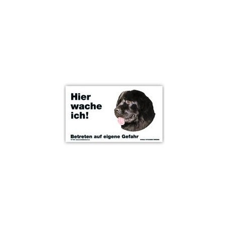 Warnschild "Hier wache ich!" Größe 17x10 cm, weiß