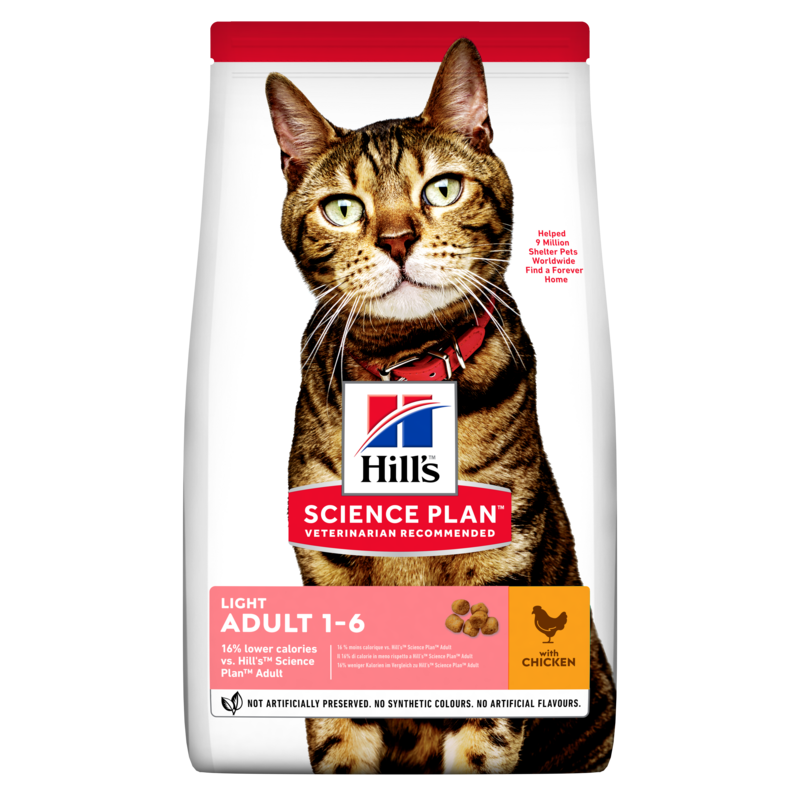 HILL'S Science Plan Feline Adult Light Chicken 10 kg für kastrierte Katzen Huhn