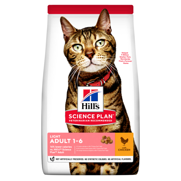 HILL'S Science Plan Feline Adult Light Chicken 10 kg für kastrierte Katzen Huhn