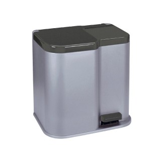CURVER Mülleimer Duo 21 L DUO PEDALBIN silber / grau
