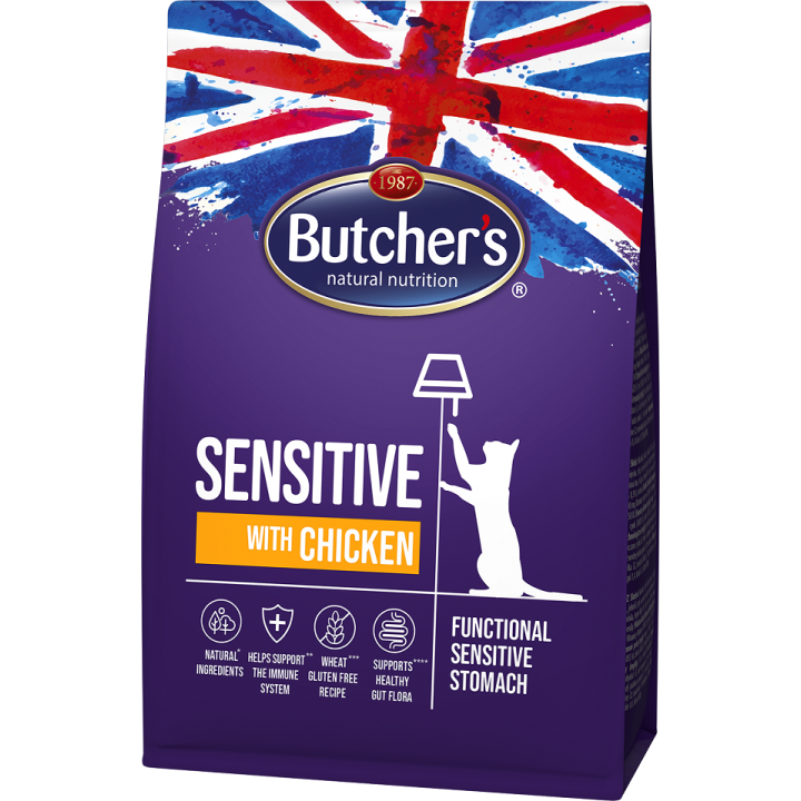 BUTCHER'S Functional Cat Dry Sensitive für sensible Katzen mit Huhn 800 g