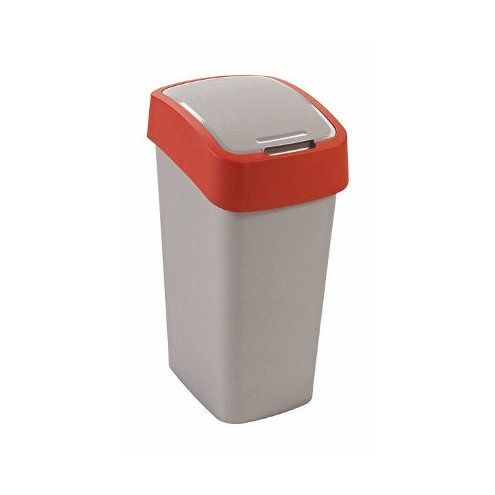 CURVER Mülleimer FLIP BIN 50L silber/rot