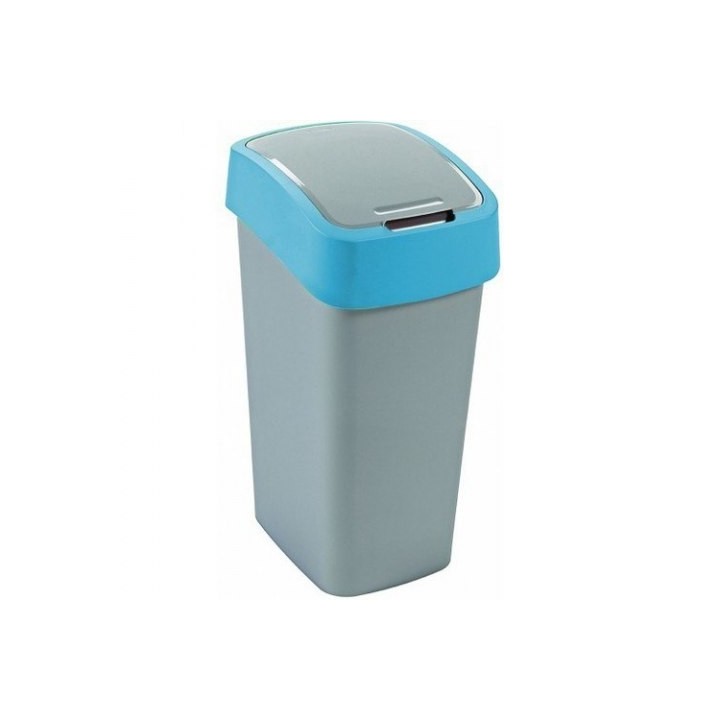 CURVER Mülleimer FLIP BIN 50L silber/blau
