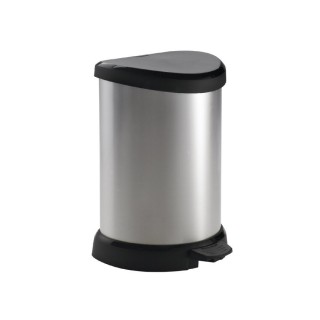 CURVER Metal Abfallbehälter Deco 15 L in schwarz/Silber metallic Plastic