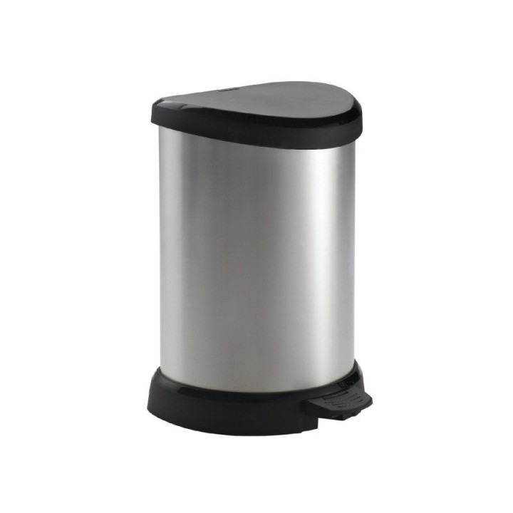 CURVER Metal Abfallbehälter Deco 15 L in schwarz/Silber metallic Plastic