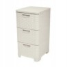 CURVER Regal mit Schubladen STYLE Rattanoptik 3 x 13,5 Liter cremig