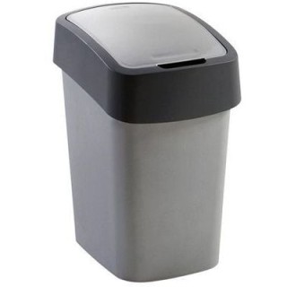 CURVER Mülleimer FLIP BIN 9L silber/grau