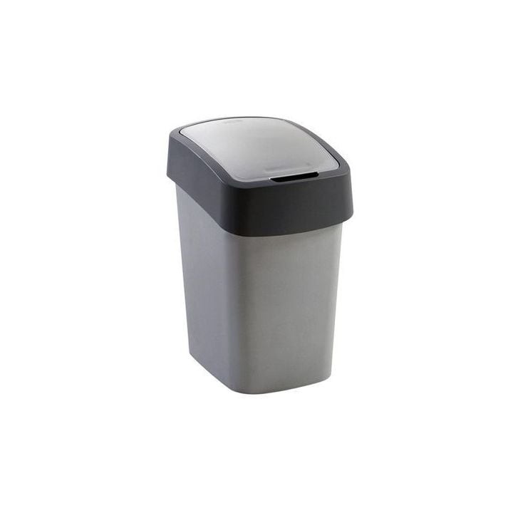 CURVER Mülleimer FLIP BIN 9L silber/grau