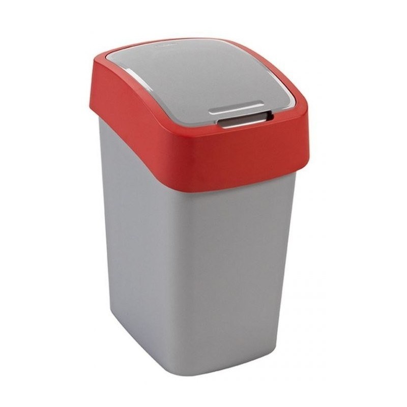 CURVER Mülleimer FLIP BIN 9L silber/rot