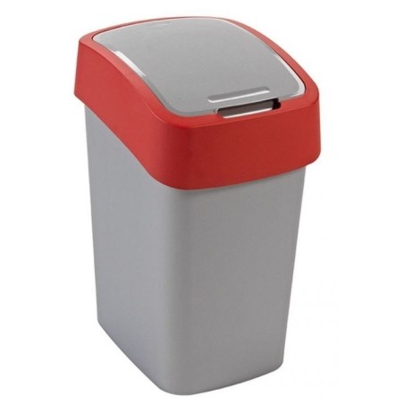 CURVER Mülleimer FLIP BIN 9L silber/rot
