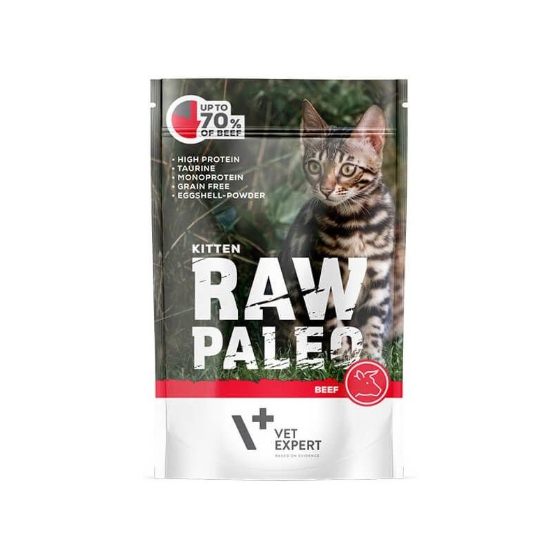 VETEXPERT Katzen-Nassfutter Raw Paleo Kitten Rind 100g