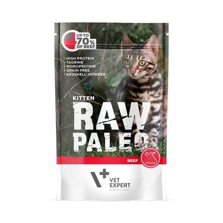 VETEXPERT Katzen-Nassfutter Raw Paleo Kitten Rind 100g
