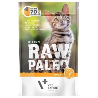 VETEXPERT Katzen-Nassfutter Raw Paleo Kitten Truthahn 100g
