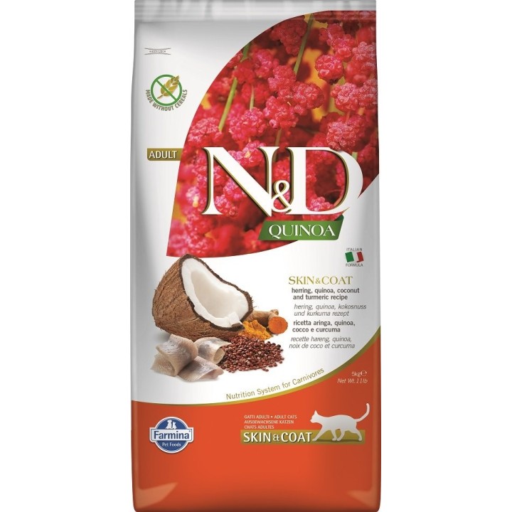 FARMINA N&amp,D SKIN &amp, COAT HERING &amp, KOKOSNUSS ADULT 5 KG