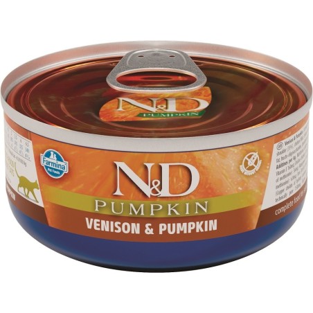 FARMINA N&amp,D Katze Pumpkin mit Hirsch &amp, Kürbis 80g