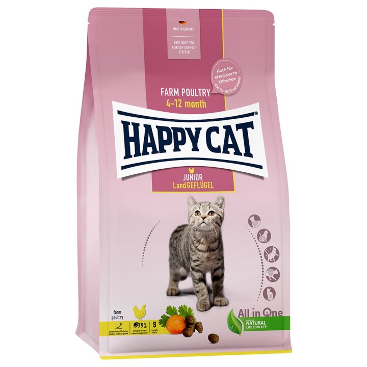 Happy Cat Young Junior Land-Geflügel - 4 kg