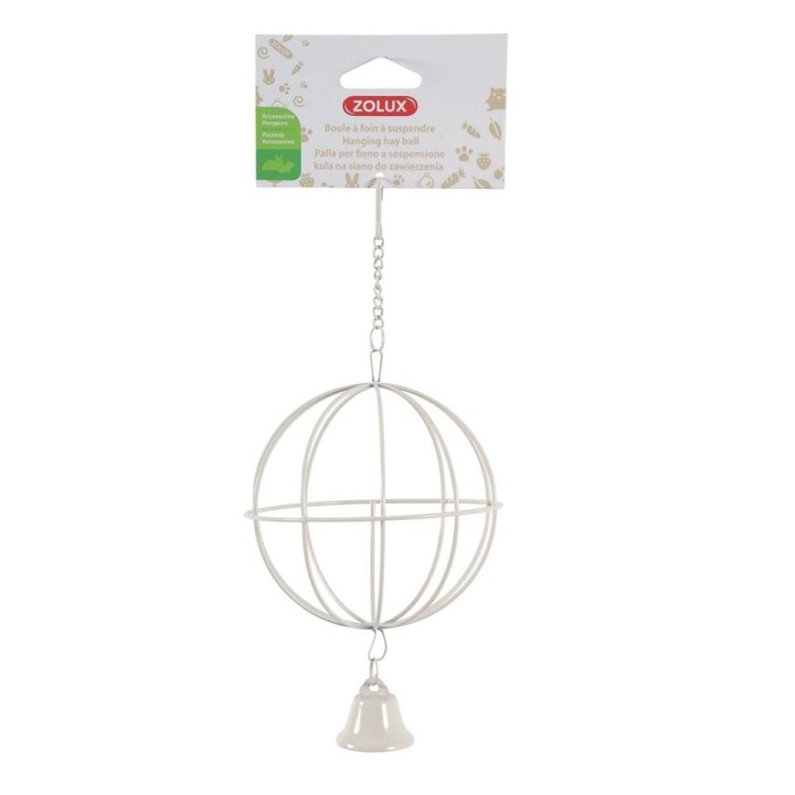 ZOLUX Metall Heuball zum Aufhängen 10 cm Ø beige