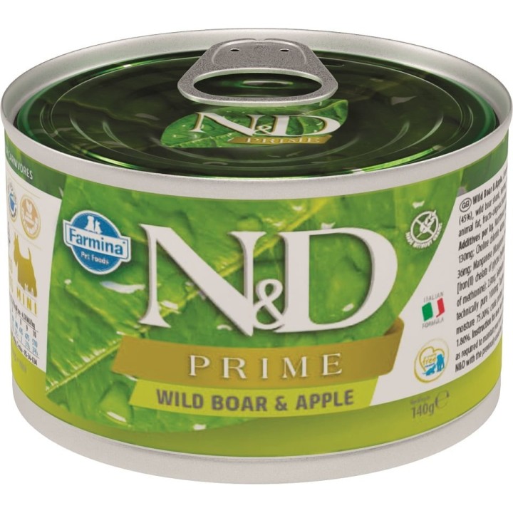 FARMINA N&amp,D WILDSCHWEIN &amp, APFEL ADULT NASSFUTTER MINI 140g