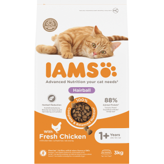 IAMS For Vitality Cat Adult Haarballen Huhn 3 kg