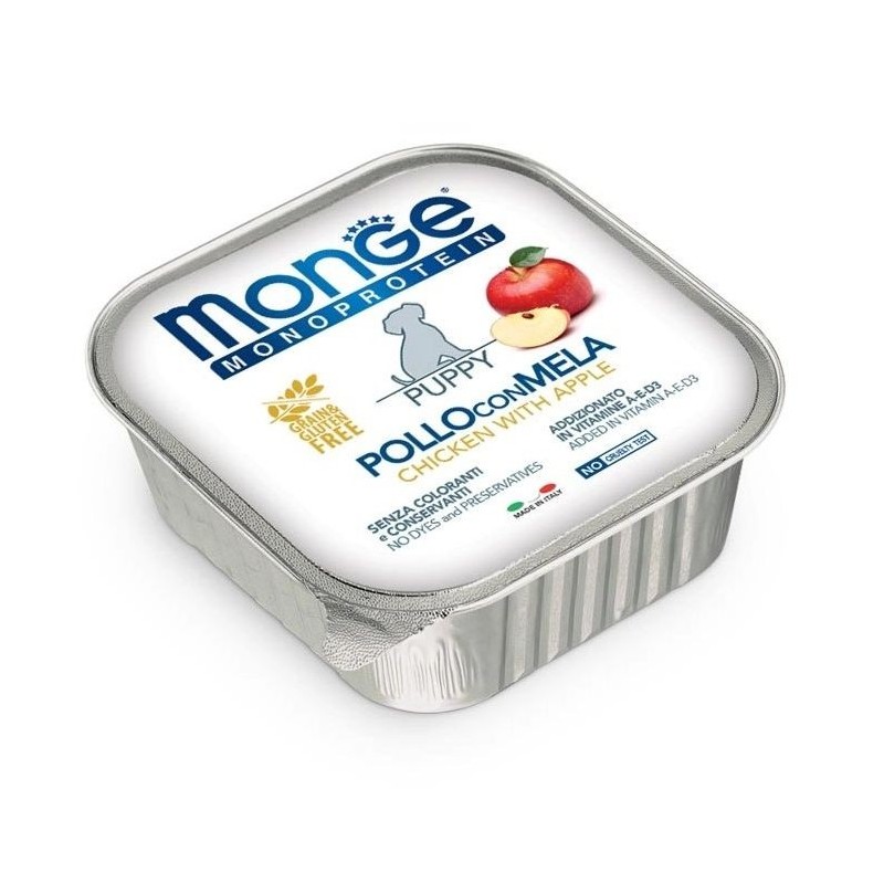 MONGE Fruit Dog Monoprotein Junior Hühnchen mit Apfel 150g
